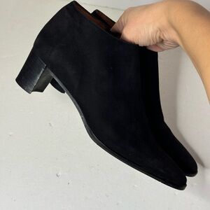 Ralph Lauren Purple Label Black Suede Ankle Boot Size 6 Narrow